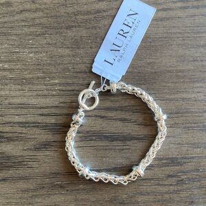 Lauren Ralph Lauren Braided Silver Bracelet